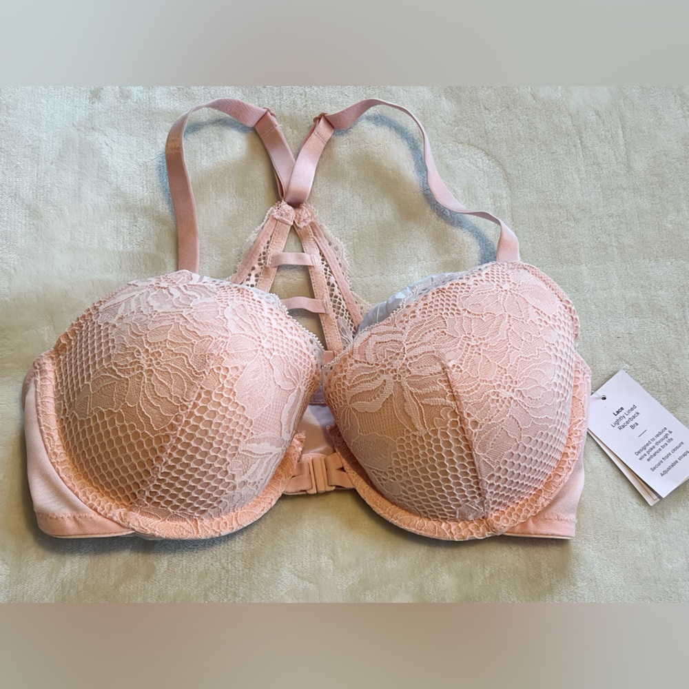 Auden Lace Push-Up Bra in Blush Pink 32D NWT